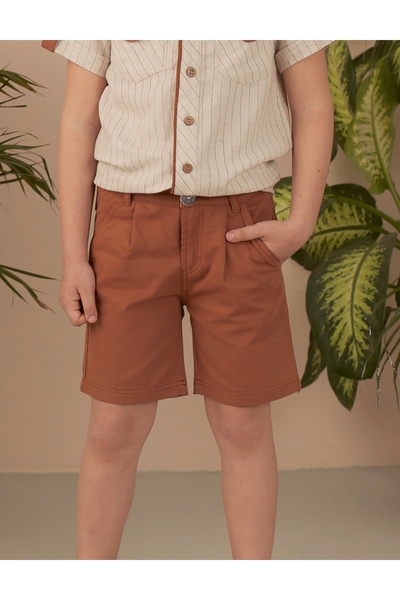 Ollie&Olla Brown Boy Gabardine Shorts
