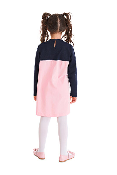 Denokids Pink Sequined Catcorn Girl's Long Sleeve Dress