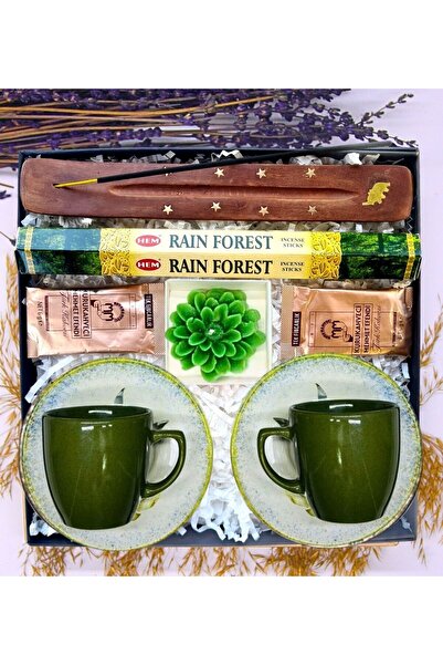 Janset Lüks Kahve Fincanı , Tütsü Seti , Kokulu Mum Hediye Seti ( Hediye Notu...