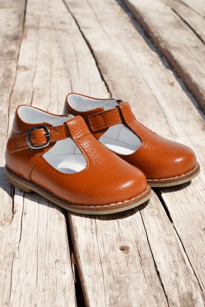 Cevoclub kids Genuine Leather Orthopedic İlkadım Shoes Tan Cv-336
