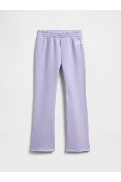 GAP Kız Çocuk Lila Relaxed Logo Bootcut Eşofman Altı