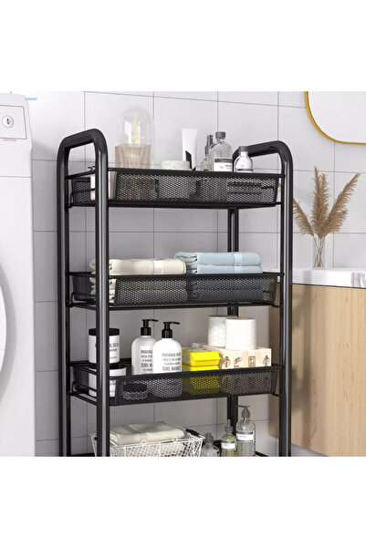 Viyogo Slim metal stand with 4 levels, 360° rotatable, 44 (L) x 20 (w) x 98 (H) cm, black