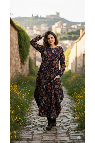 Clarity Otantik Mevsimlik Pazen Tesettür Elbise