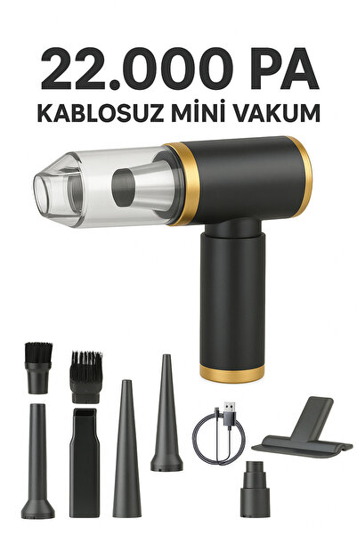 FİOPLUS Premium Kablosuz Araç İçi Süpürge Mor | 22000PA Güçlü Vakum | Fırçası...