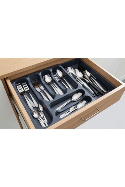 GLOW LUXE Adjustable Sliding Cutlery Holder (Sliding Drawer Cutlery Holder Knife Holder)