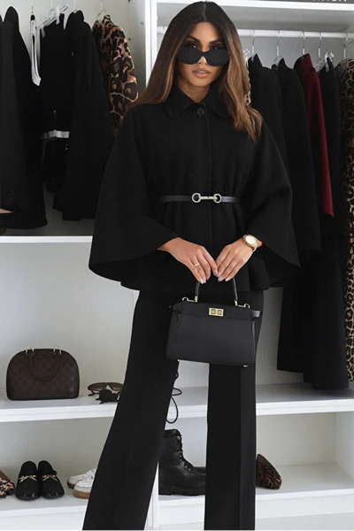 JAKARLI Pulover unisex de noapte, negru, din bumbac, cu gât înalt, slimfit