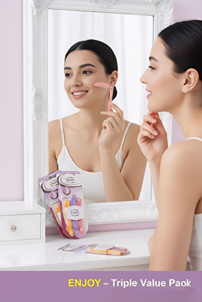 Enjoy 3 قطع ماكينة حلاقة لحلاقة شعر الوجه والجسم - أداة احترافية لإزالة الشعر وتقشيره