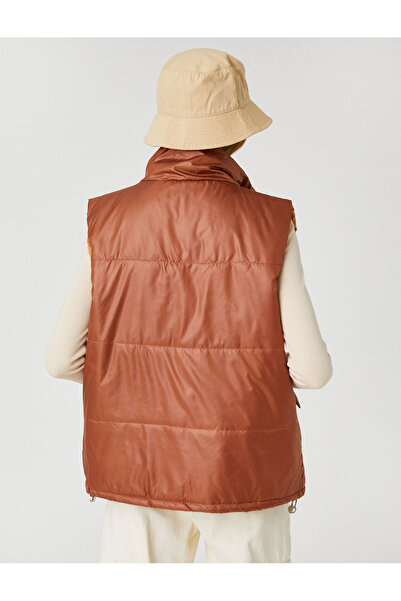 Koton Inflatable Vest with Pocket Detail and Snap Closure