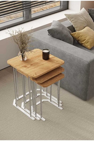 Nokta Sehpa Home İNCİ KARE ZİGON SEHPA