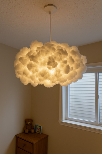 Ağış Elektrik Elyaf Kaplama Bulut Avize – Modern & Minimal Tasarım, Ev ve Çocuk Odası İçin Dekoratif Aydınlatma