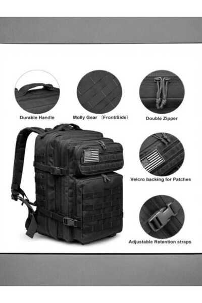 .YNNA YNNA tactical military backpack/schoolbag, 45 liters, waterproof, Black