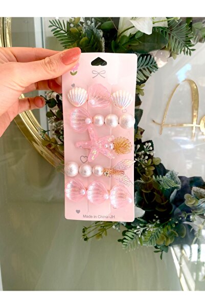 Lilyum Aksesuar 5'li Deniz Kabuğu Yıldızı Midye Deniz Kızı Konseptli İncili S...