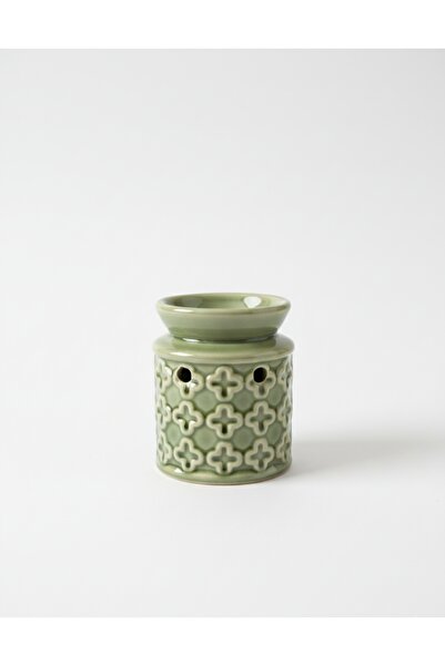 MORMEYDAN Buhurdanlık Seramik Desenli-Haki