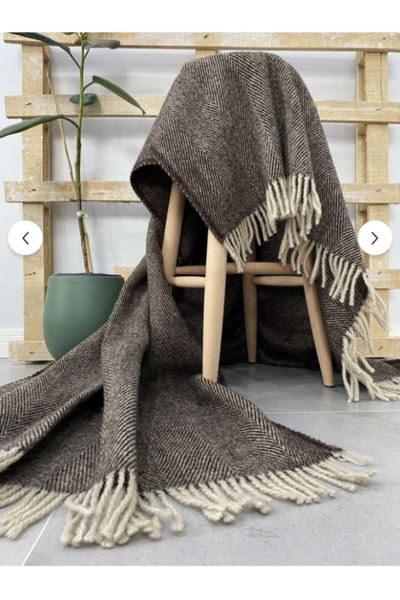 pistore Pătură de lână pentru televizor, lână, pătură cu franjuri 130x170 cm