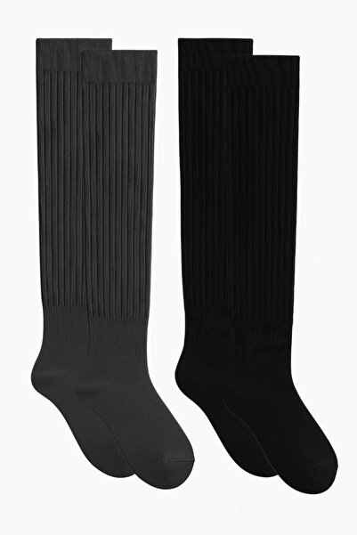 COTENCONCEPT 2 Pairs of Basic Thick Cotton Blend Over-The-Knee Socks
