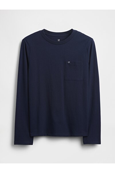 GAP Erkek Çocuk Lacivert Logo Pocket T-Shirt