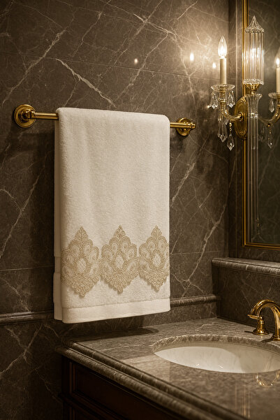 Çeyiz Bahçesi منشفة يد و وجه مخملية زمردية 50/90 سم