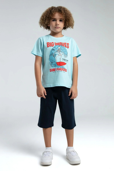 U.S. Polo Assn. SET CAPRI BĂIEȚI - ALBASTRU DESCHIS