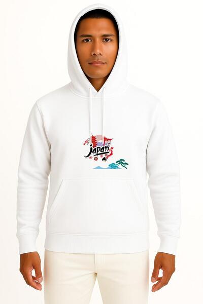 Bahriyeli Collection Hanorac unisex cu glugă design Mount Fuji Cherry Blossom...