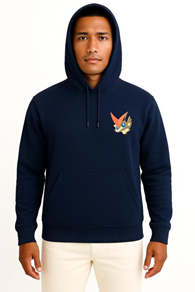 Bahriyeli Collection Hooded Victini Pocket Printed Unisex Sweatshirt