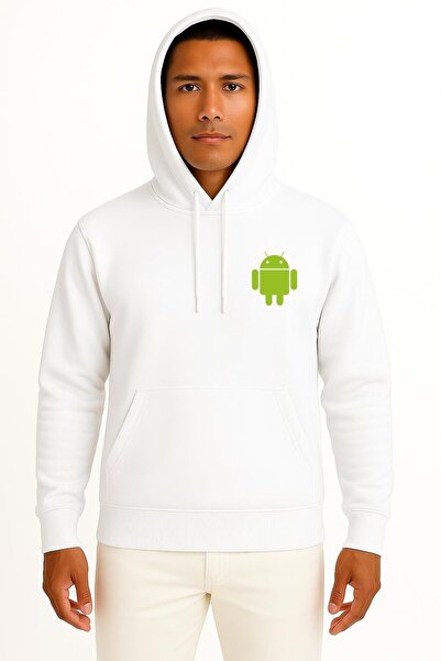 Bahriyeli Collection Hanorac unisex cu glugă și design cu logo-ul Android pe ...