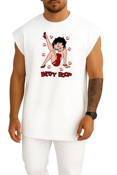 Bahriyeli Collection قصة فضفاضة قميص داخلي بتصميم صدر من Betty Boop