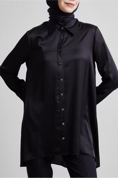 Alvina Asymmetric Cut Satin Tunic 44615