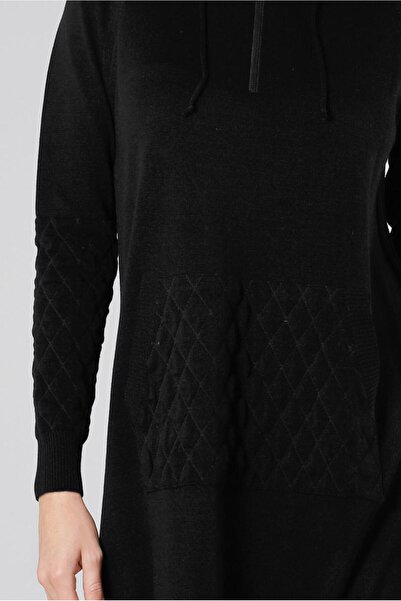 Alvina QUILTED DETAILED HOODED KNITWEAR TUNIC 43162