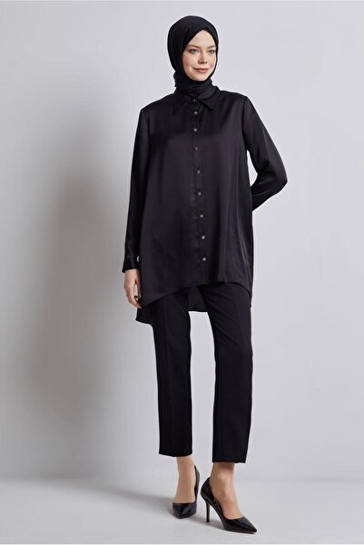 Alvina Asymmetric Cut Satin Tunic 44615