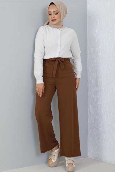 TRENDTESETTÜR Brown Wide Leg Women's Trousers - T 0402