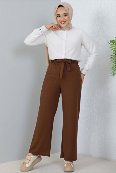 TRENDTESETTÜR Brown Wide Leg Women's Trousers - T 0402