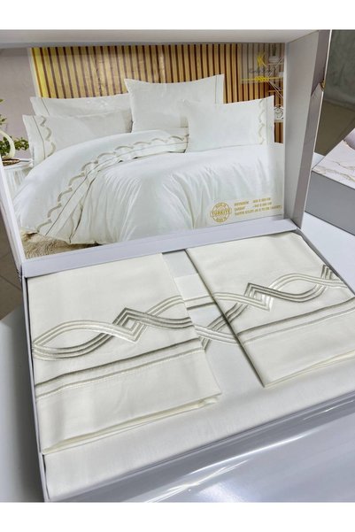 Home Karlla Nakışlı 6 parçadan pamuk saten nevresim set