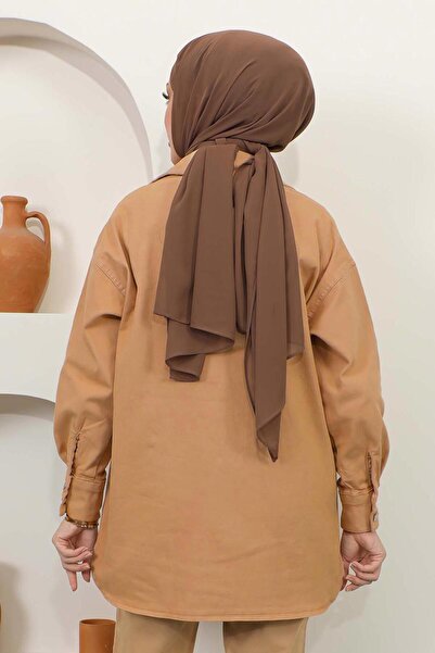 TRENDTESETTÜR Women's Brown (Camel) Pocketed Denim Jacket t 5716