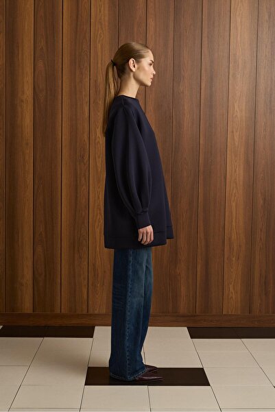 TERZİ DÜKKANI CAROL SCUBA PUFF TUNIC ΣΚΟΥΡΟ ΜΠΛΕ