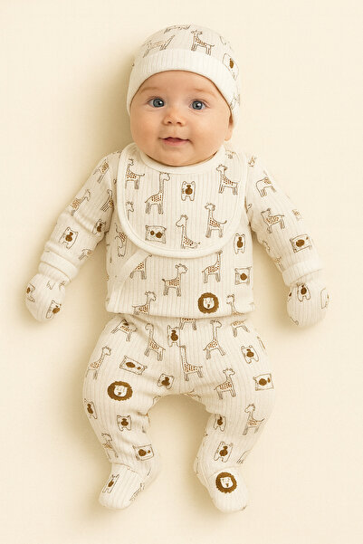 OMY 5-Piece Hospital Release 100% Cotton Set with Tie-And-Flip Pattern for Newborn Extra Comfort