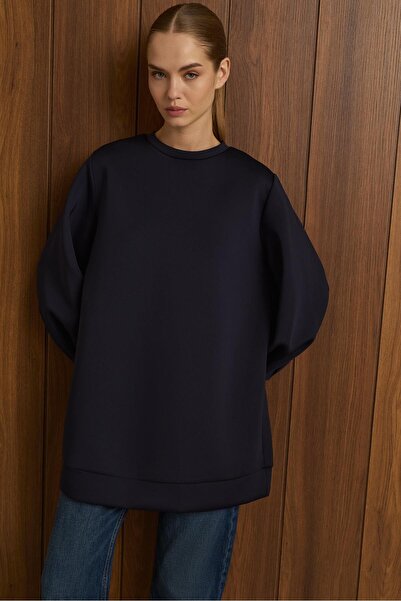 TERZİ DÜKKANI CAROL SCUBA PUFF TUNIC ΣΚΟΥΡΟ ΜΠΛΕ