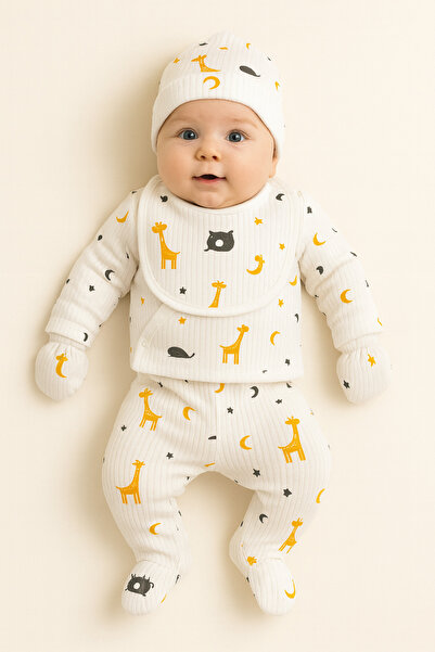 OMY 5-Piece Hospital Release 100% Cotton Set with Tie-And-Flip Pattern for Newborn Extra Comfort