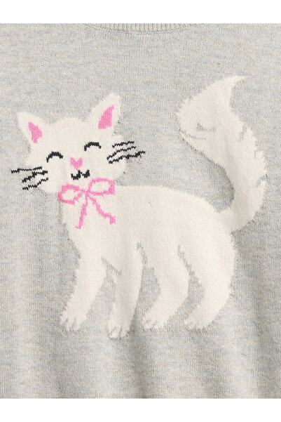 GAP Kız Bebek Gri Intarsia Kazak