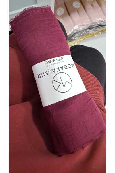 Modakaşmir Aminesil Bamboo Shawl Cherry Color