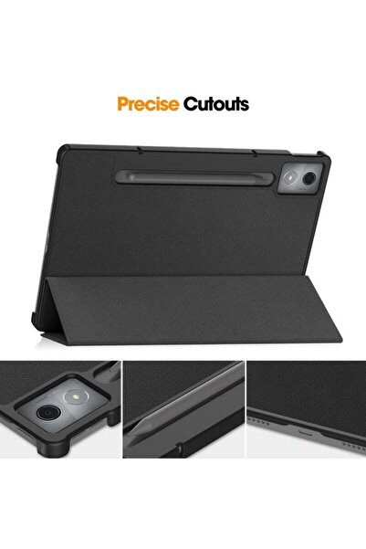 Generic Case for Lenovo Idea Tab Pro 2025 12.7 Inch Folio Slim Smart Cover (Black Case)