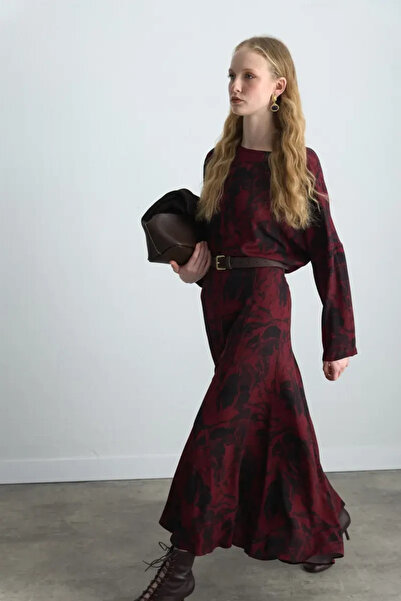 Gusto Μπλούζα με σχέδιο από βισκόζη της συλλογής Anka - Βουργουνδία