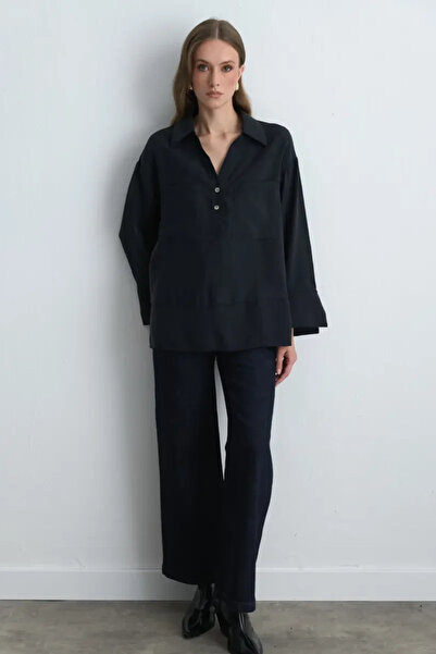 Gusto Relaxed Fit Modal Shirt - Black