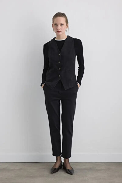 Gusto Denim Black Vest - Black