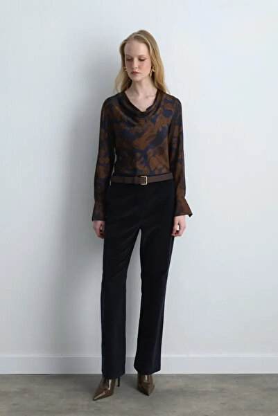 Gusto Anka Collection Corduroy Pipe Leg Trousers - Navy Blue