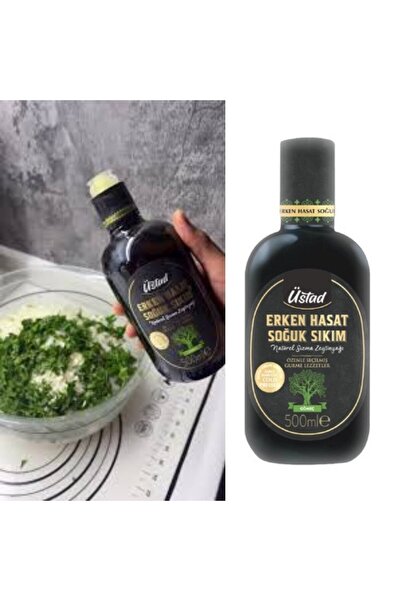 ÜSTAD Erken Cam Şişe Hasat Soğuk Sıkım Zeytinyağı 500 ml