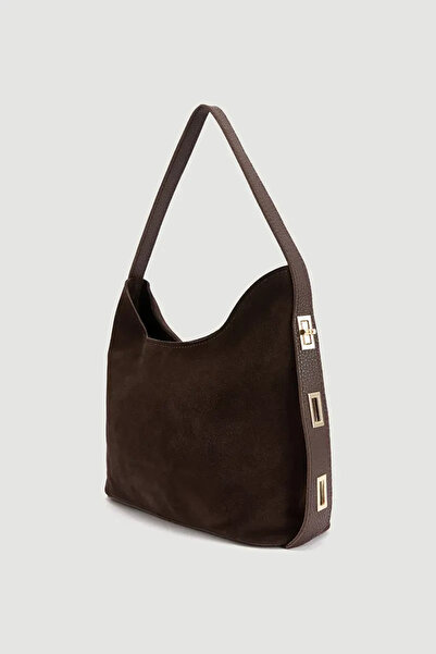 Gusto Suede Bag with Adjustable Strap - Brown