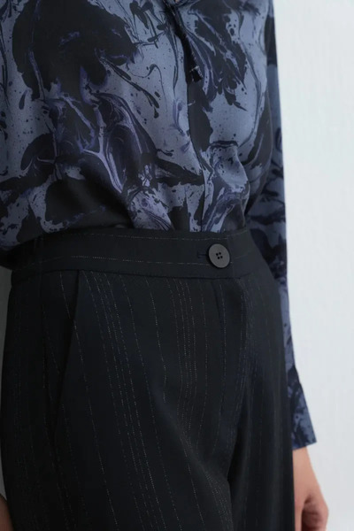 Gusto Anka Collection Wool Silik Line Trousers - Navy Blue