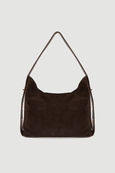 Gusto Suede Bag with Adjustable Strap - Brown