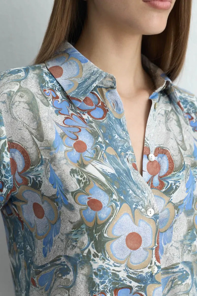 Gusto Cămașă din viscoză Anka Collection - Albastru