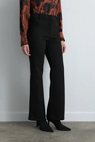 Gusto Wide Leg Faux Suede Pants - Black